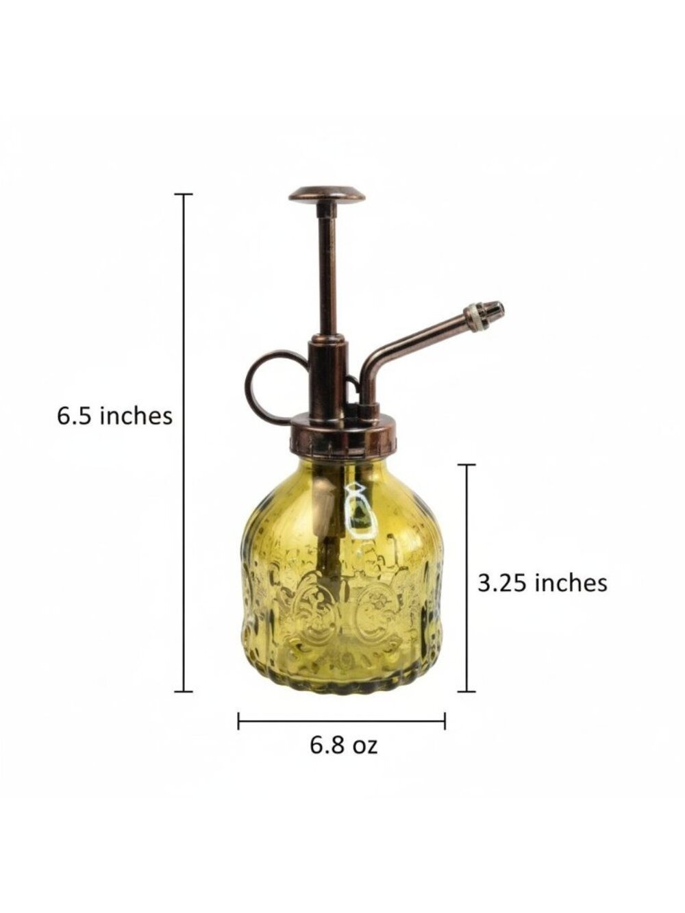 Olive Green Glass Orchid Mister 6.8 oz Air Plant Fine Mist Spray Bottle - Picture 6 of 11